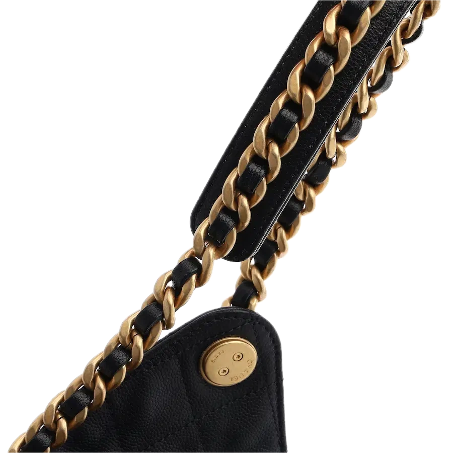 Chanel Quilted Caviar Medium 25Bag - GHW/ Black