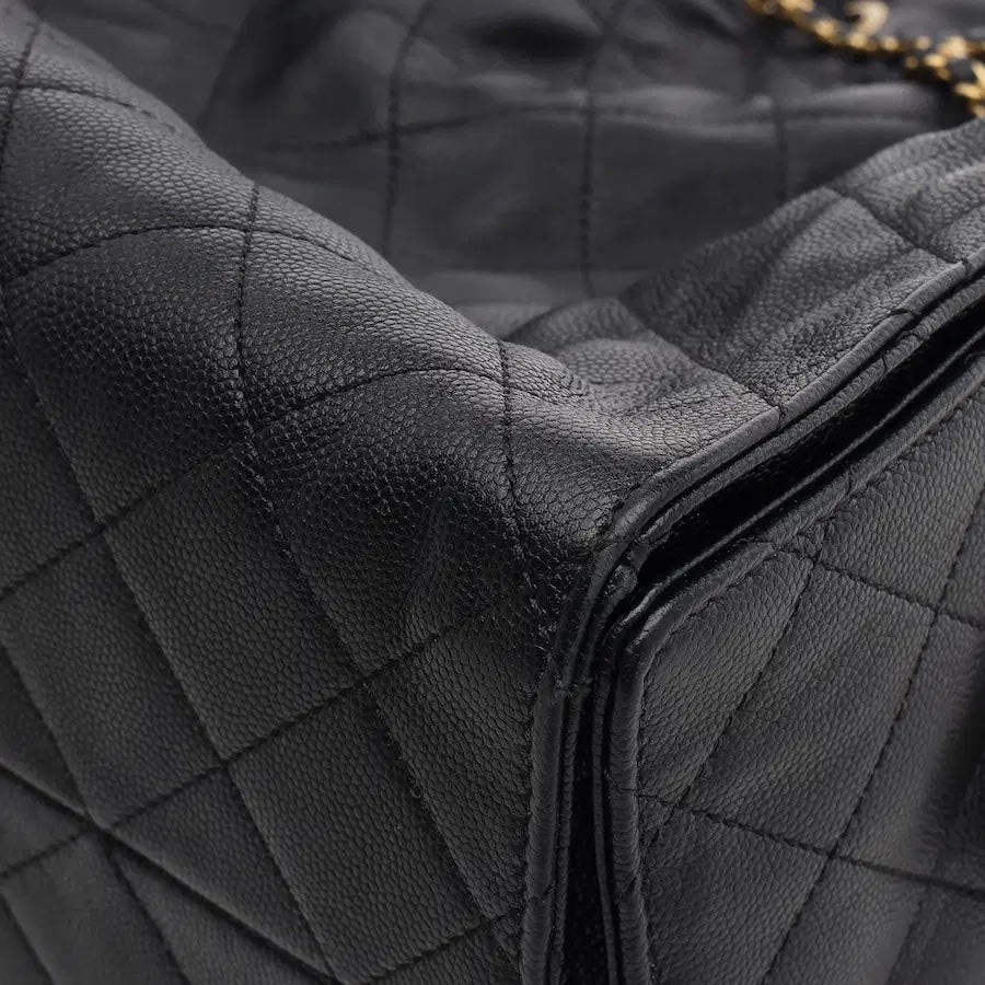 Chanel Quilted Caviar Medium 25Bag - GHW/ Black